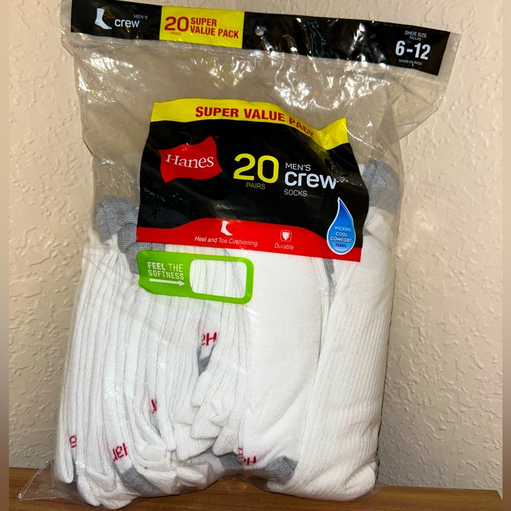 20 pairs,Hanes socks